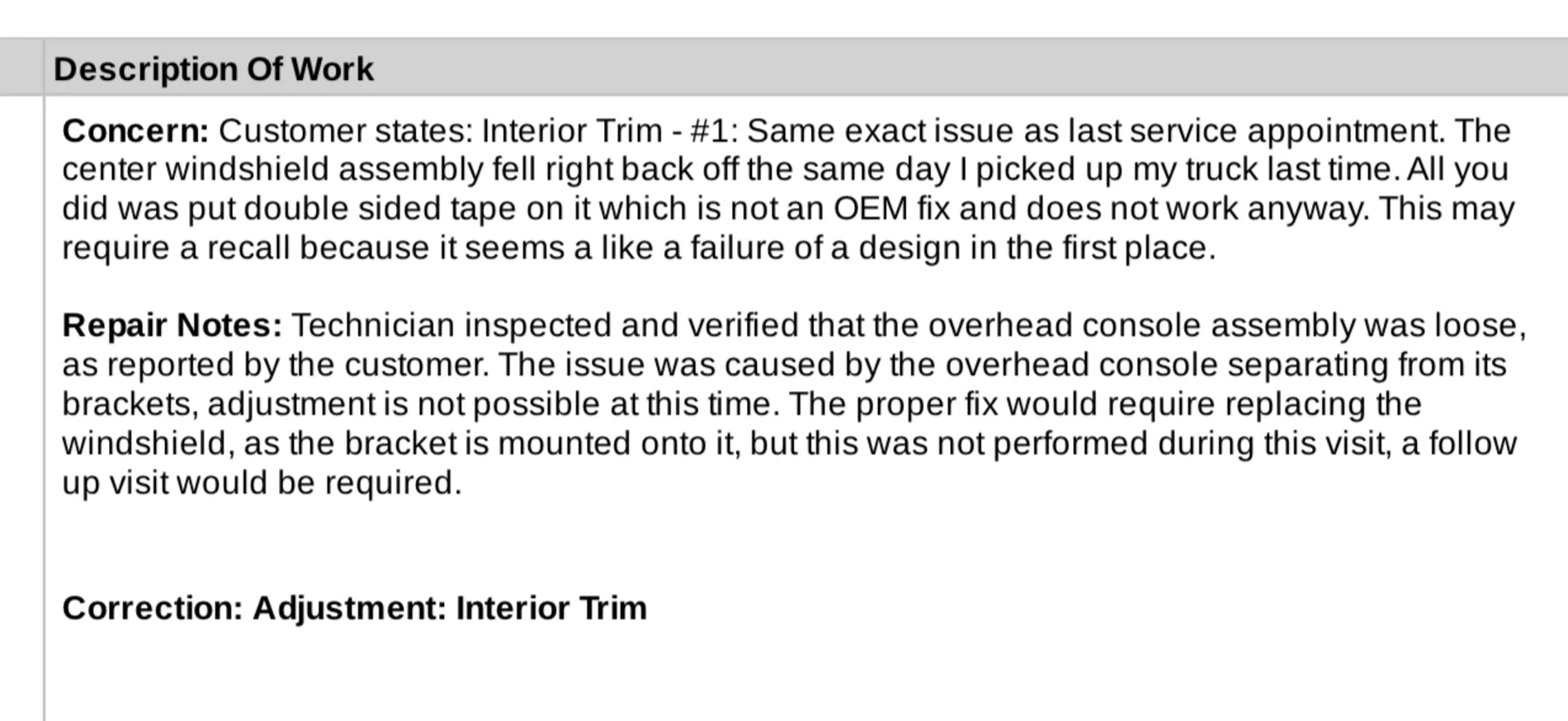 Tesla Cybertruck Fix for loose overhead console assembly (where magnetic sunvisors attach) 1758852682046-nn