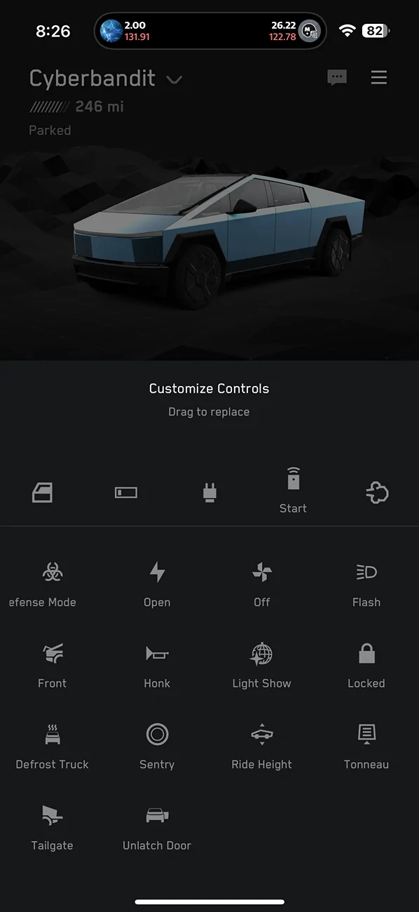 Tesla Cybertruck Turning on Low Power Mode Remotely IMG_6179