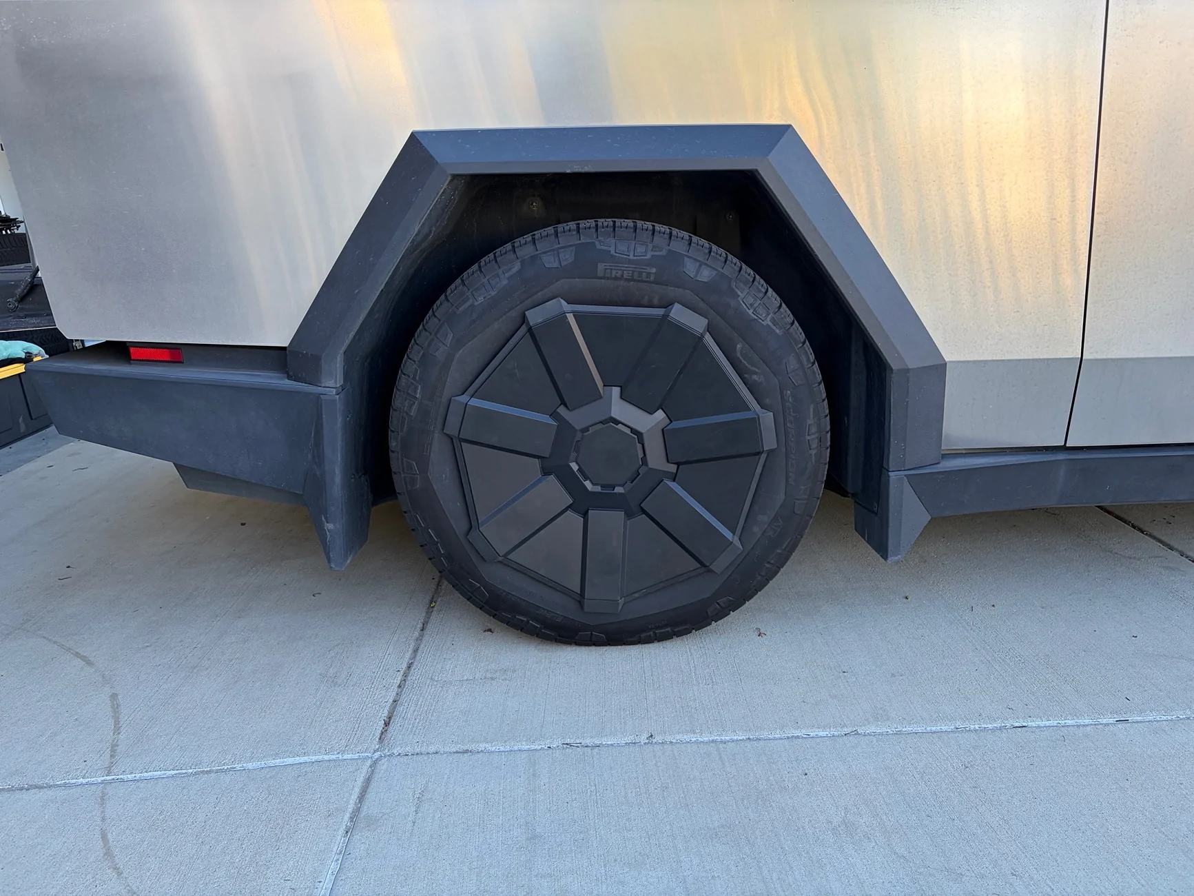 Tesla Cybertruck Pirelli Scorpion All-Season Tires on Cyber wheels IMG_8423