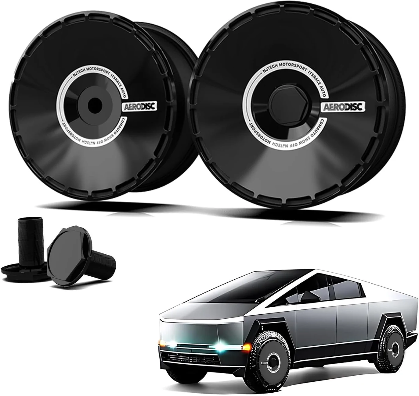 Tesla Cybertruck Anyone try these Hubcaps? - I like the look. 1759628454010-e0