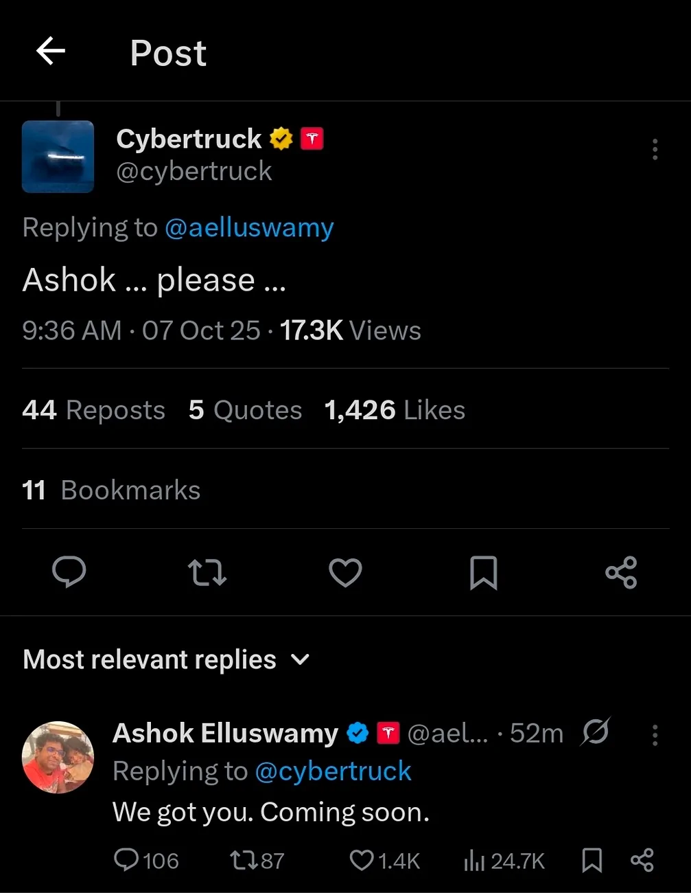 Tesla Cybertruck FSD V14.1 released in 2025.32.8.5 Update! Likely coming to Cybertruck by end of October (says Ashok) 1000031152