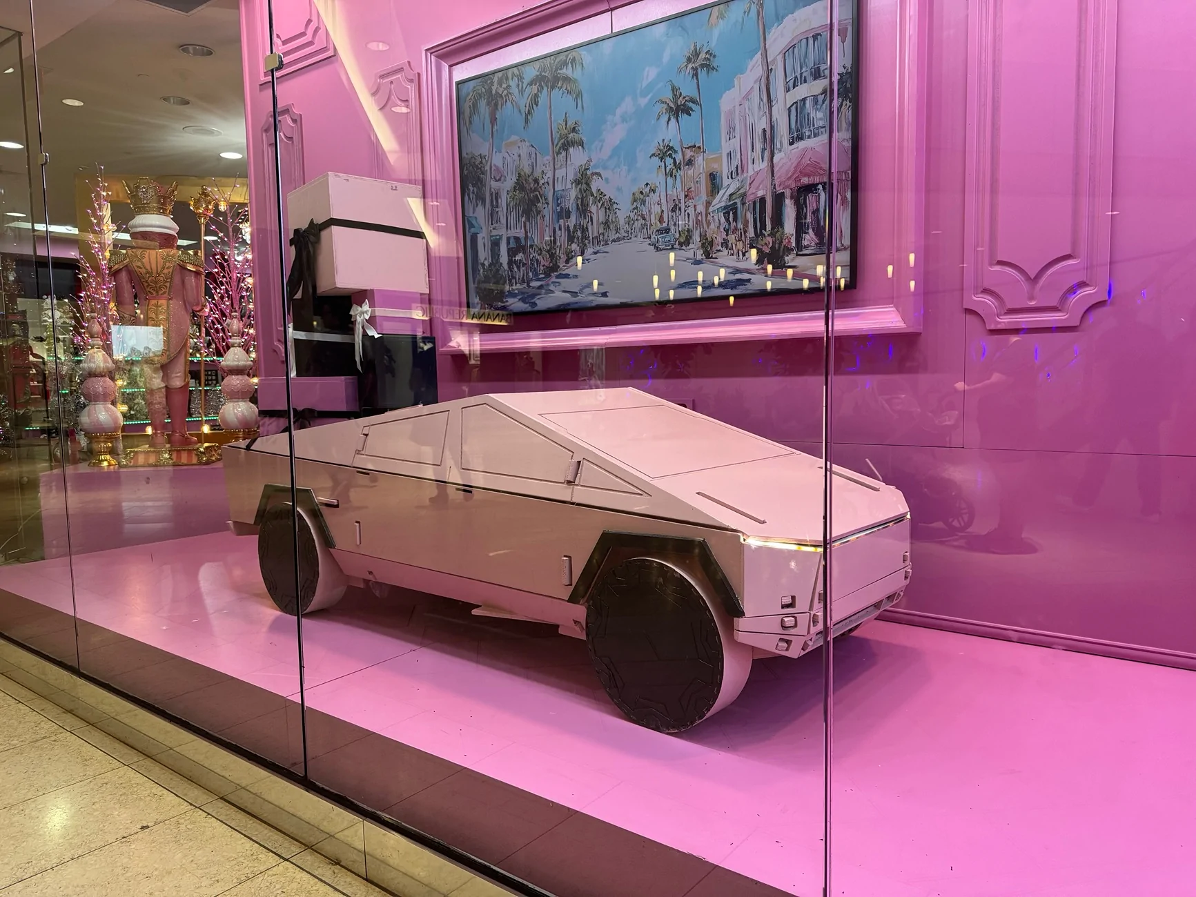Tesla Cybertruck Plywood Cybertruck model at Dallas Galleria IMG_9953