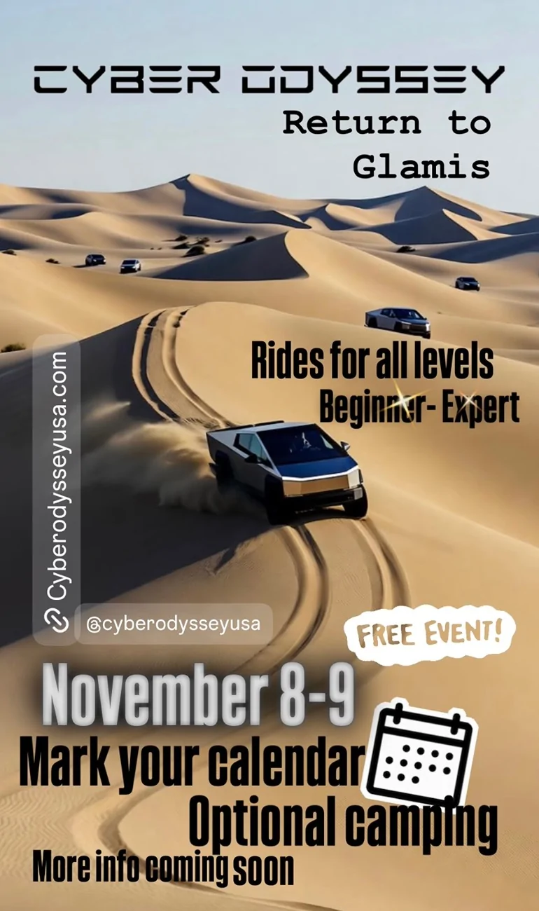 Tesla Cybertruck Cyber Odyssey Event @ Glamis Dunes Nov 8-9, 2025 IMG_9898