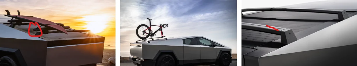 Tesla Cybertruck Turning factory crossbars into functional rack 1759946334590-06