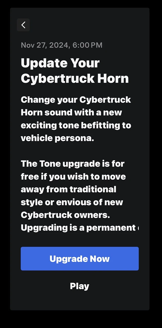 Tesla Cybertruck Did I miss the super horn update? IMG_2449