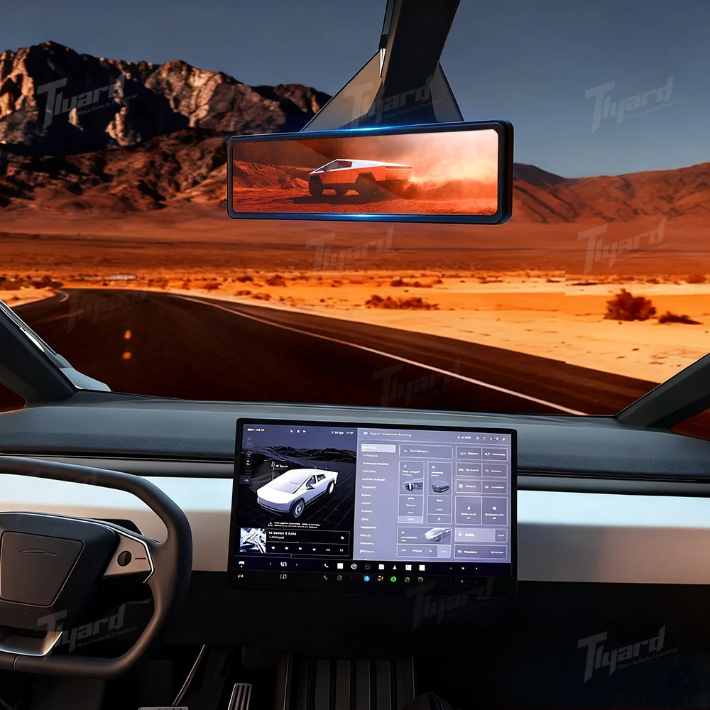 Tesla Cybertruck Unlock the Future: The TLYARD Streaming Rearview Mirror for Your Cybertruck (30% off) 1