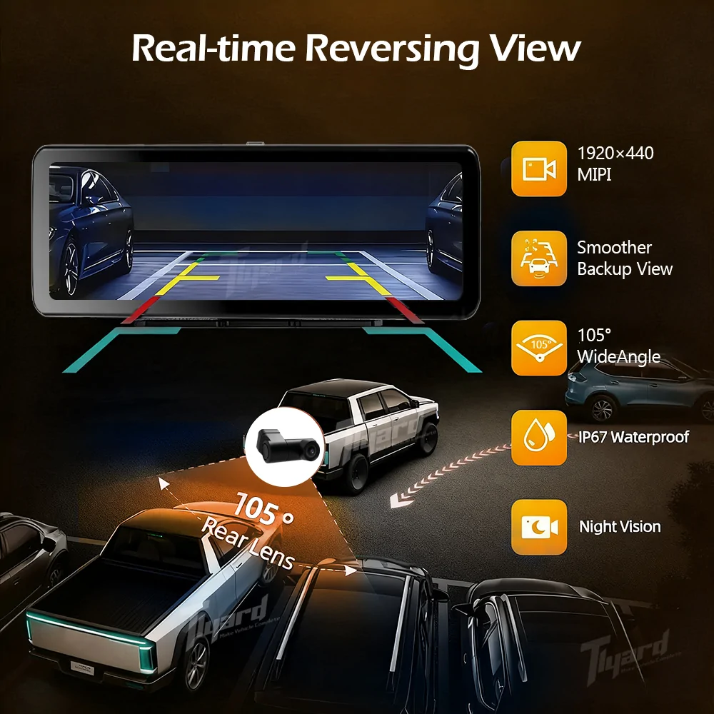 Tesla Cybertruck Unlock the Future: The TLYARD Streaming Rearview Mirror for Your Cybertruck (30% off) 3