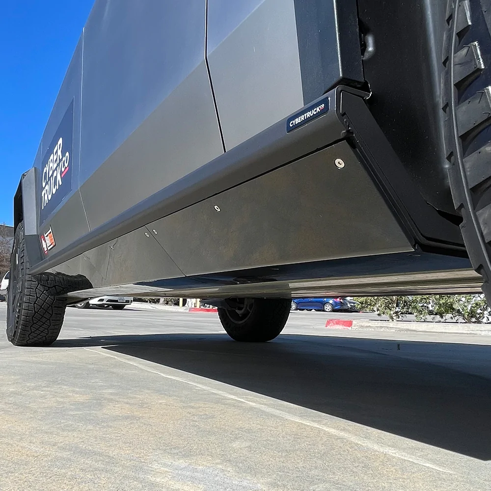 Tesla Cybertruck Side Steps / Running Boards recommendations? tesla-cybertruck-rock-sliders-with-replacable-wear-pads-by-cybertruckco-9