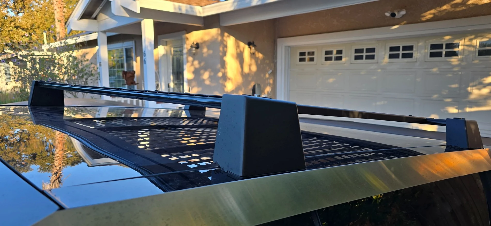 Tesla Cybertruck Glass roof rack made by combining a few different parts (DIY) 20251010_080208