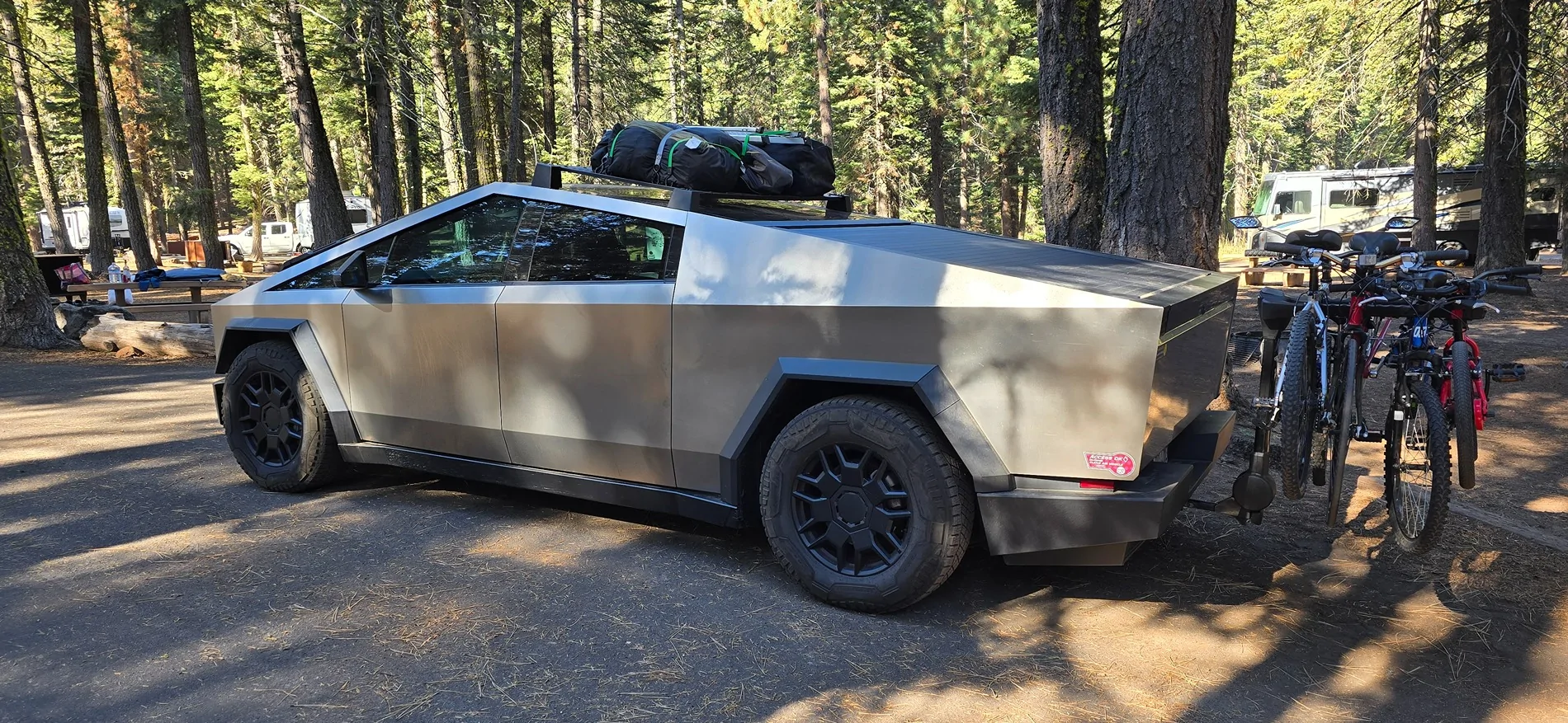 Tesla Cybertruck Glass roof rack made by combining a few different parts (DIY) 20250928_100857
