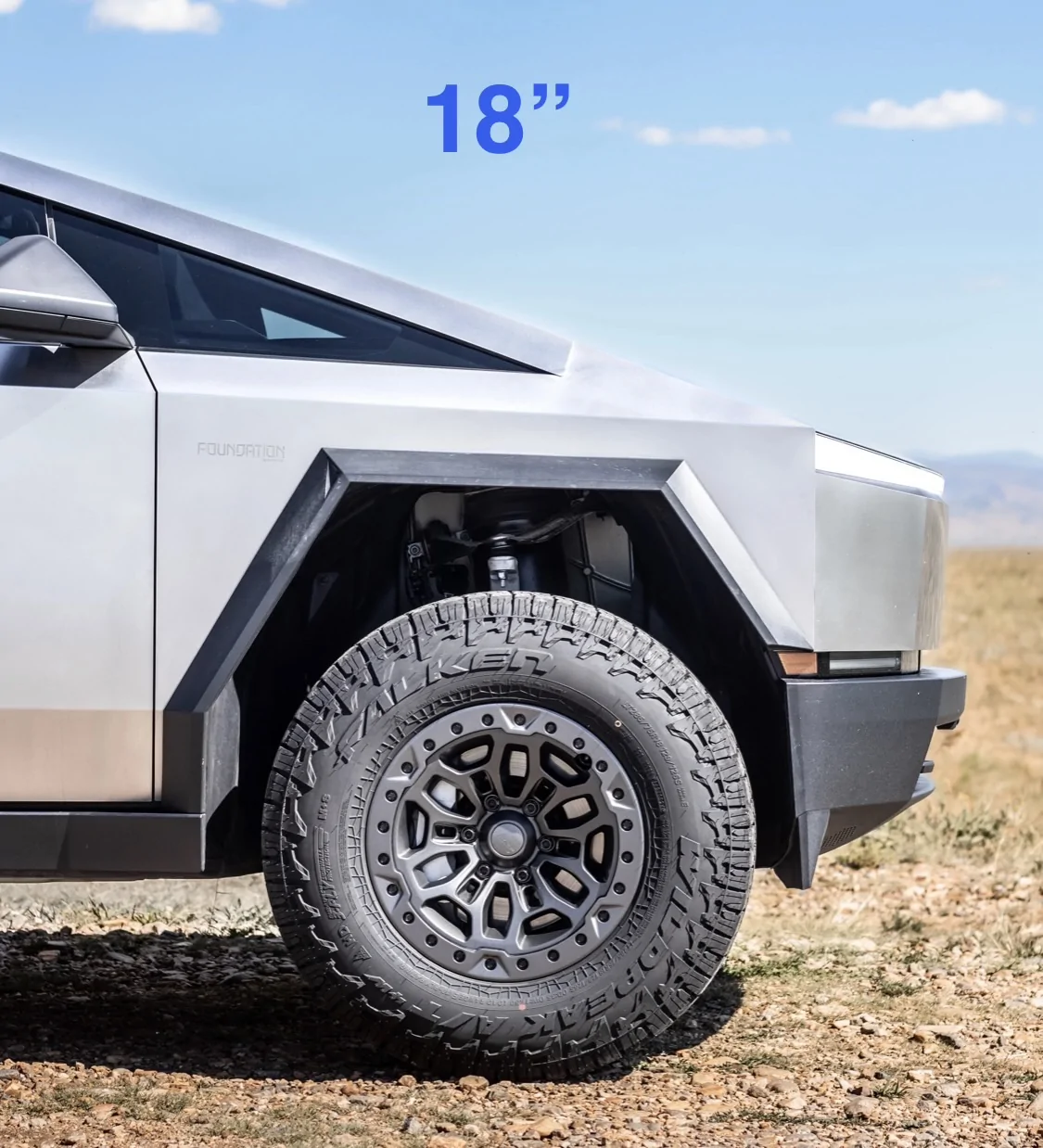 Tesla Cybertruck Custom 20” Cyber Rover Wheels with KO3 tires IMG_5709