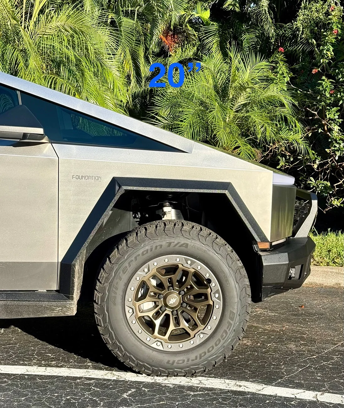 Tesla Cybertruck Custom 20” Cyber Rover Wheels with KO3 tires IMG_5713