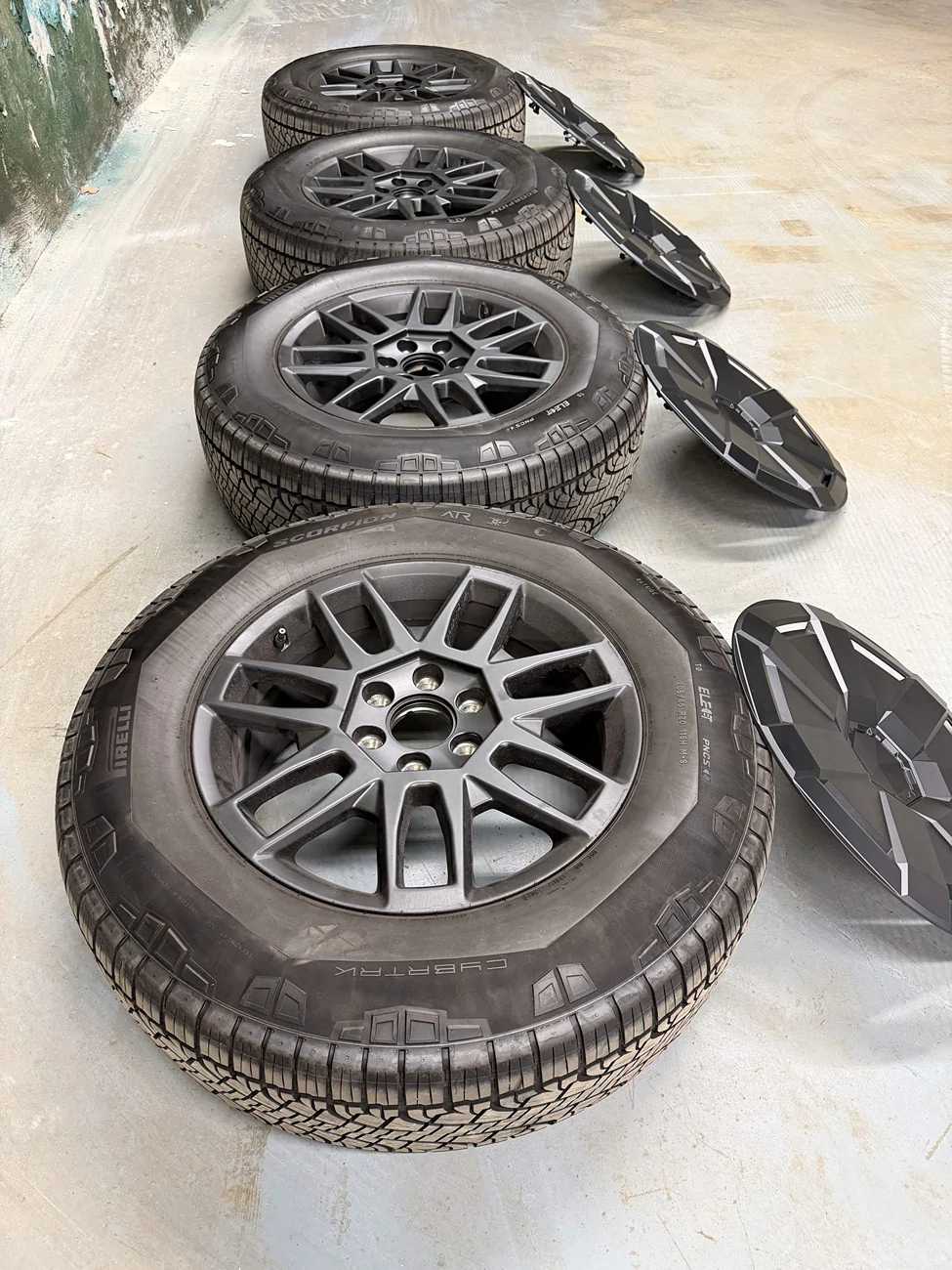 Tesla Cybertruck FS 300 mile Core wheels, tires, covers + TPMS IMG_7858