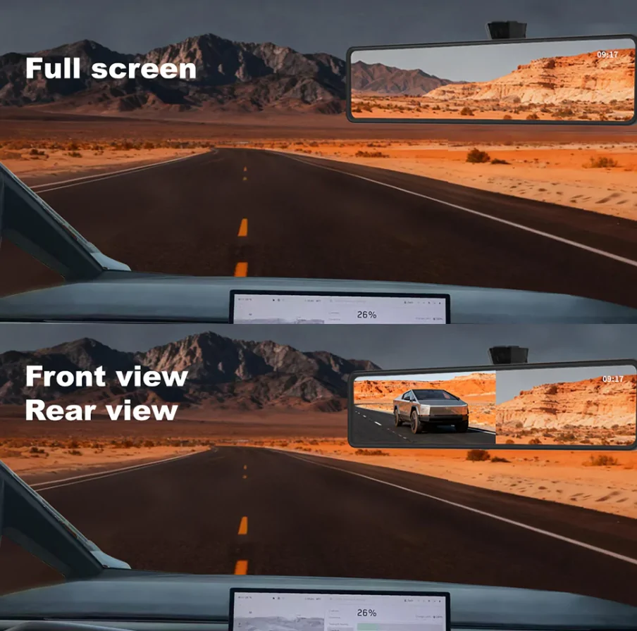 Tesla Cybertruck YESLAK Cybertruck Media Rearview Mirror — Designed for True Visibility and Seamless Integration 1760692235693-7m