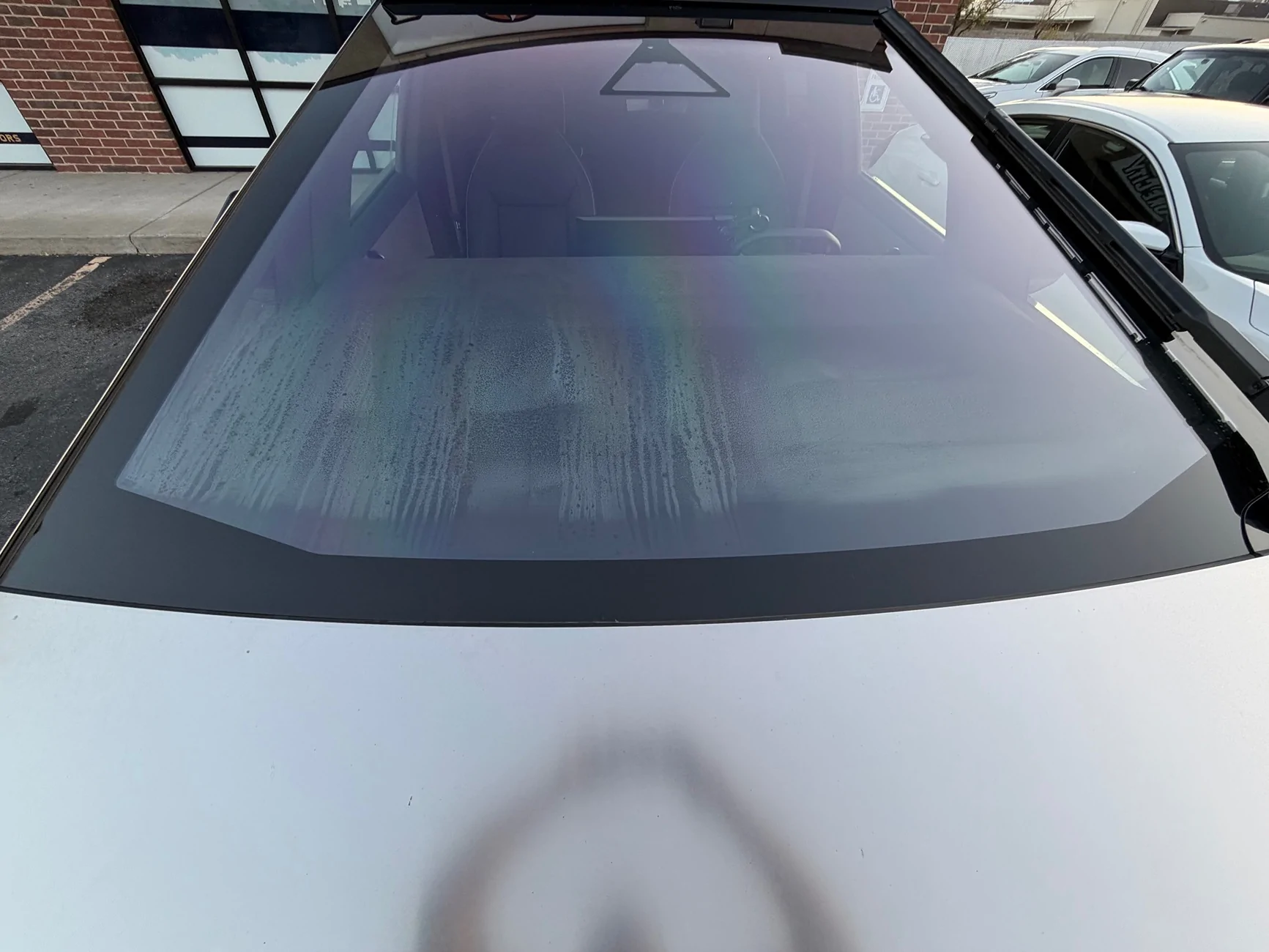 Tesla Cybertruck Windshield replaced now condensation issue IMG_2236