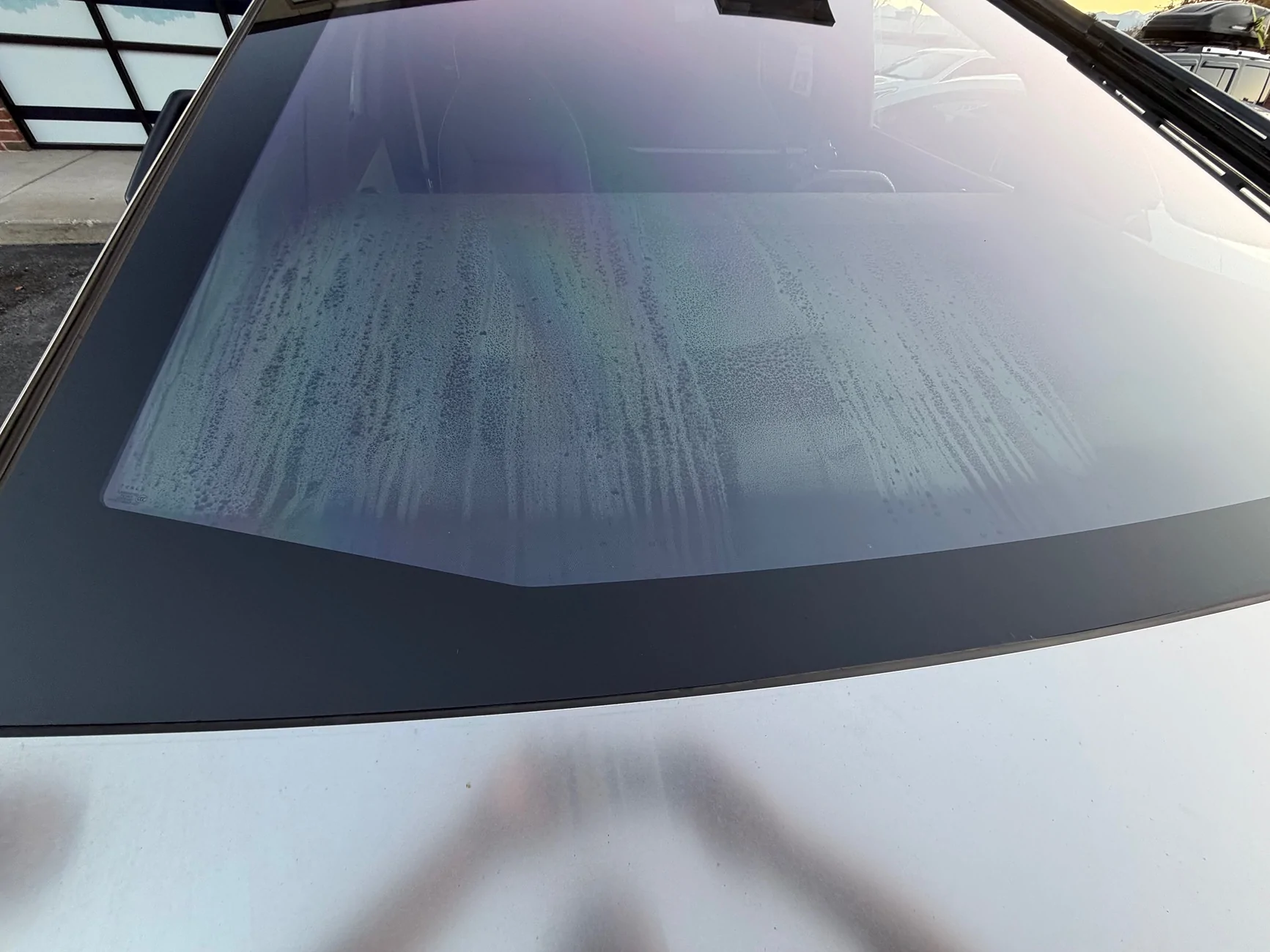 Tesla Cybertruck Windshield replaced now condensation issue IMG_2237