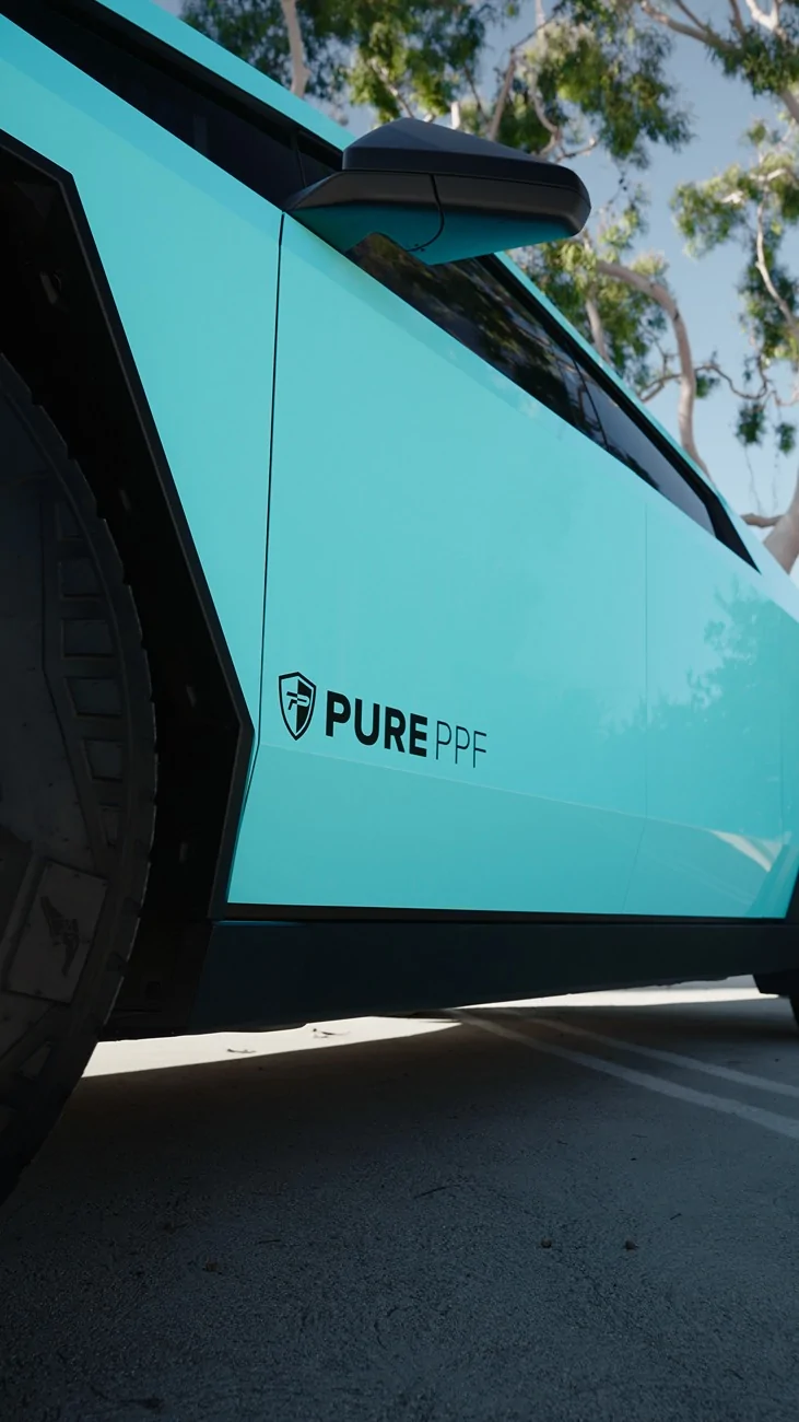 Tesla Cybertruck Pure PPF Teal Topaz Wrap Cybertruck by Diamond Auto Salon cyber 4