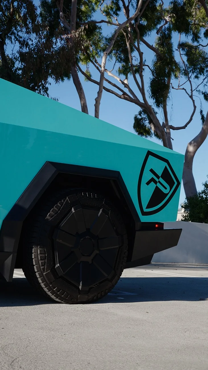 Tesla Cybertruck Pure PPF Teal Topaz Wrap Cybertruck by Diamond Auto Salon cyber 3
