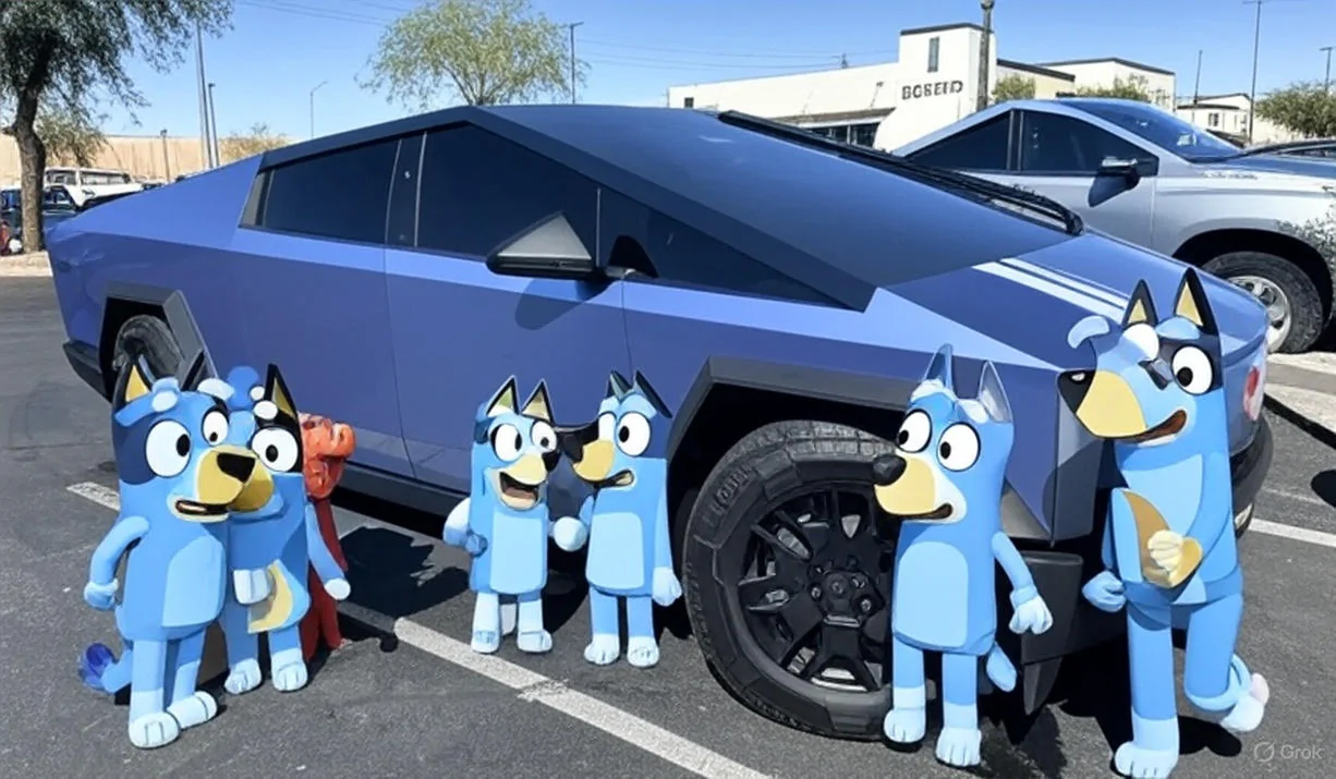 Tesla Cybertruck TRON mode…I freaking love it! grok_image_vdza5n