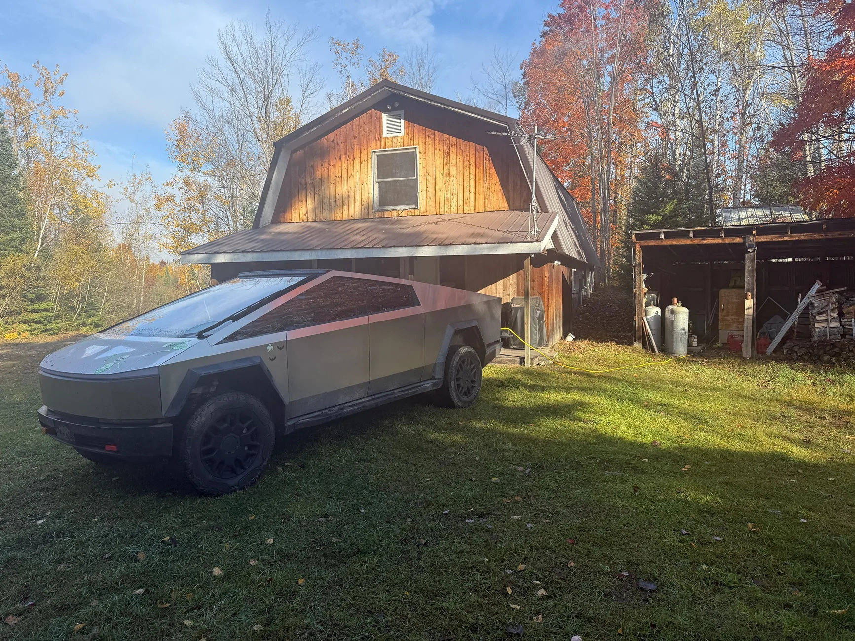 Tesla Cybertruck Powering my hunting camp with Cyberbeast and Starlink IMG_6365