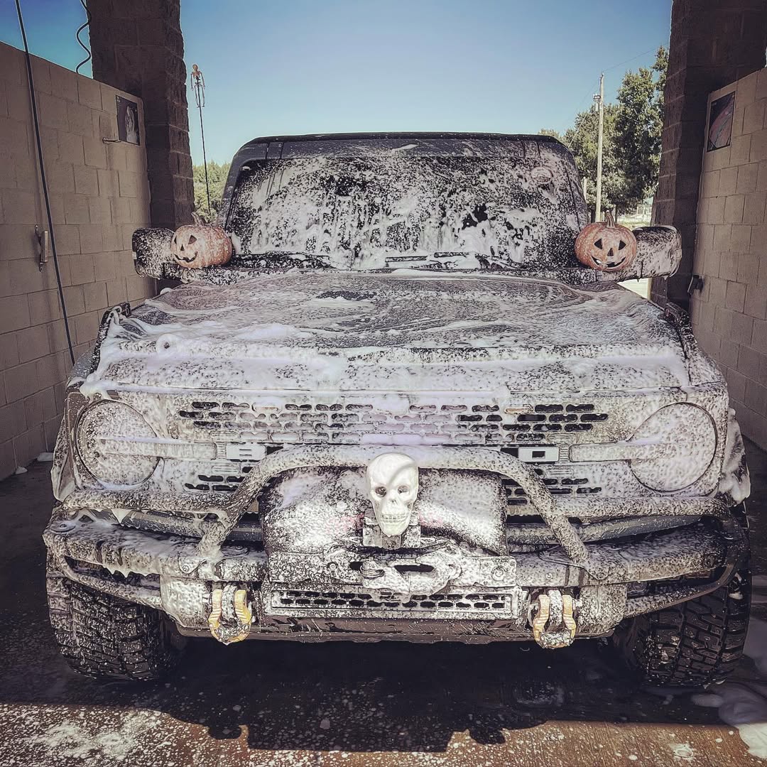 Tesla Cybertruck Giveaway! Are you spooky season ready? Ran into the Stay Puft Marshmallow Man today…. #frontendfriday #bronconation #fordbroncodaily 