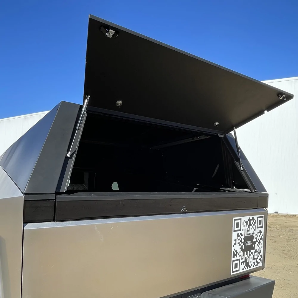 Tesla Cybertruck Space Campers Deliveries? tesla-cybertruck-bed-topper-cap-from-cybertruckco-7