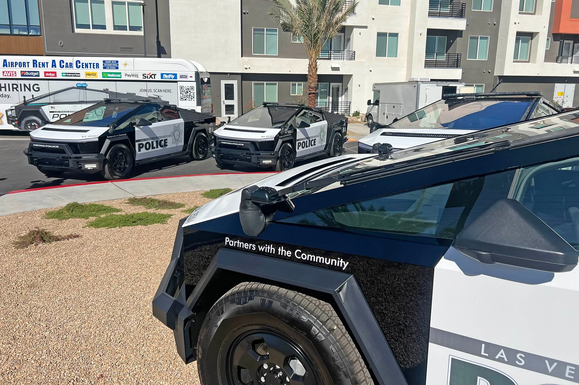 Tesla Cybertruck Las Vegas Police Cybertruck Fleet officially unveiled G4YXffSWQAAceRy