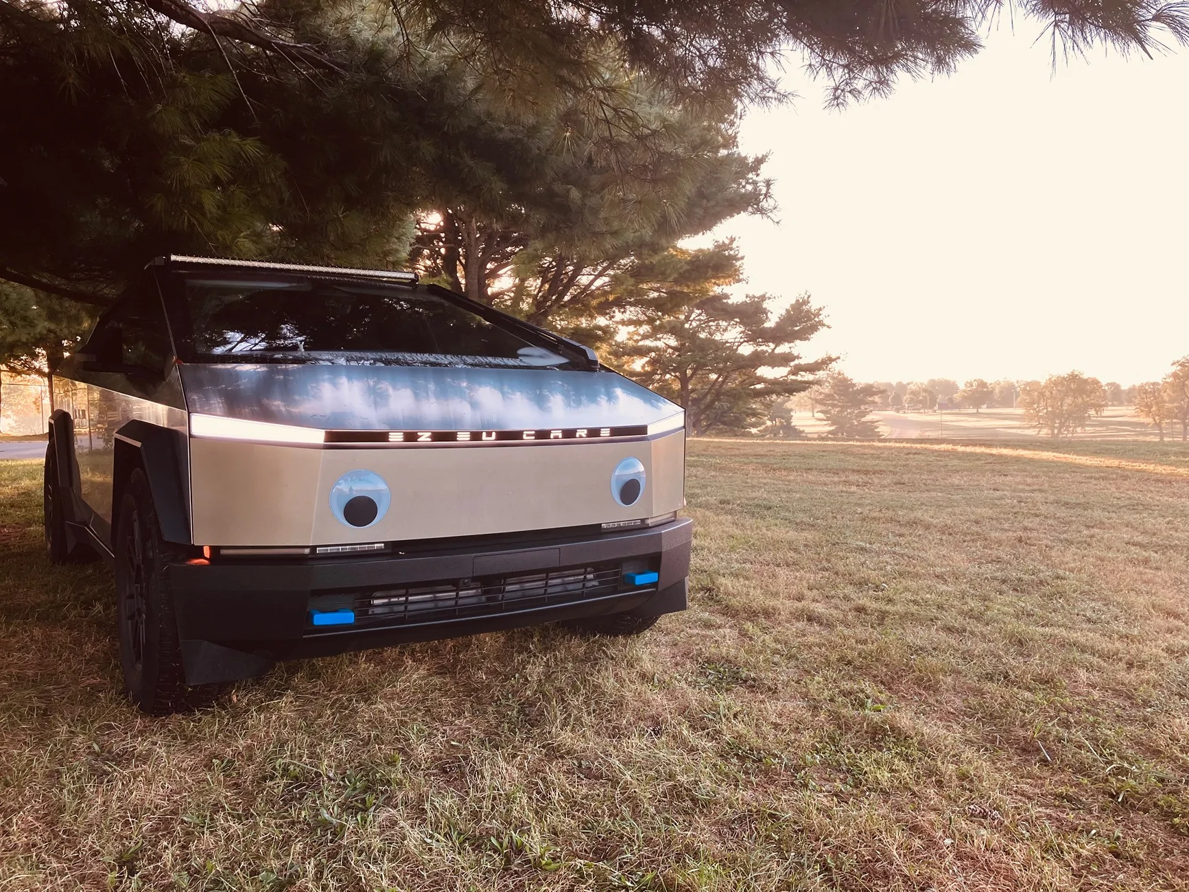 Tesla Cybertruck My DRL light bar wrap by Cyberswag (letters cutouts) IMG_4152