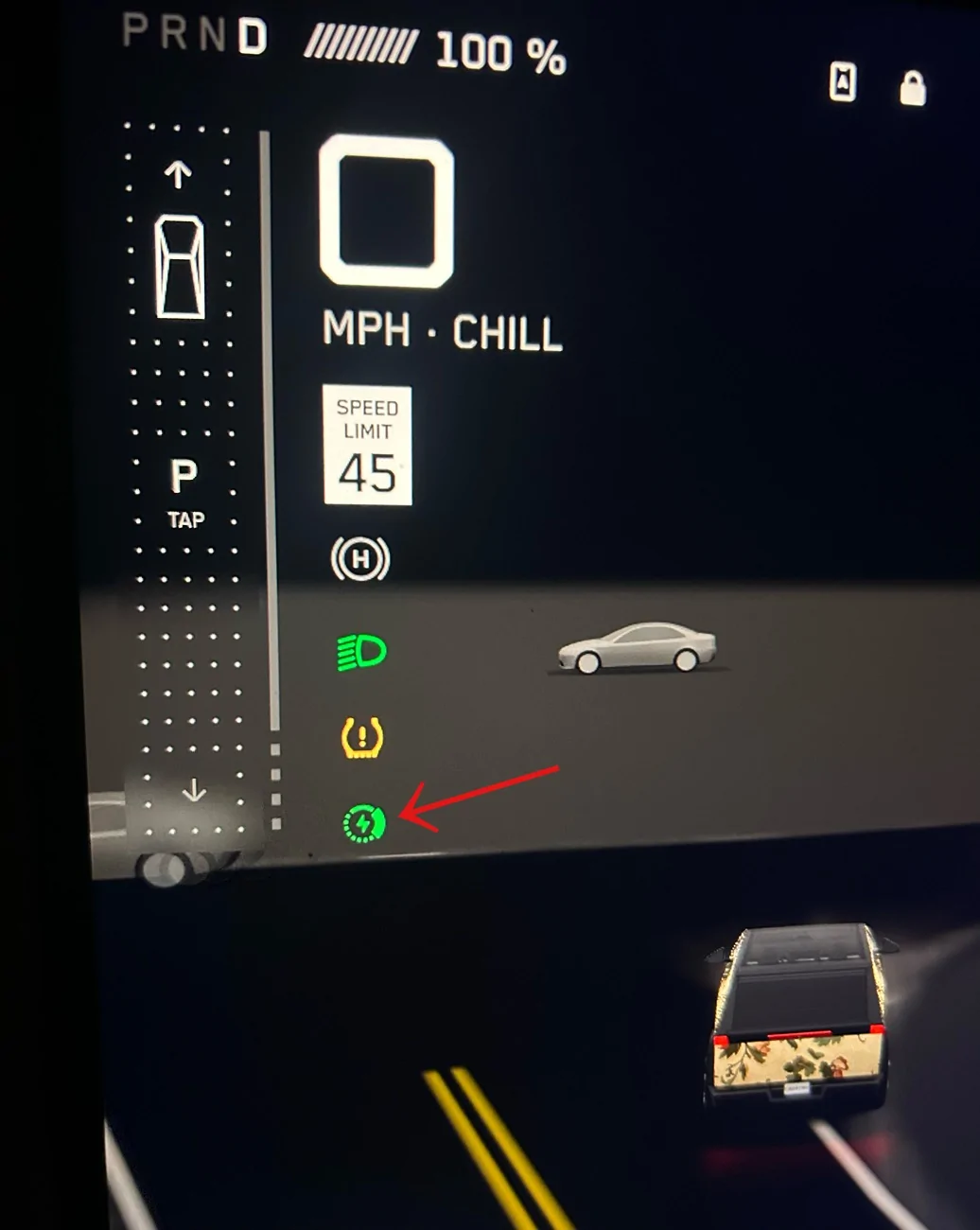 Tesla Cybertruck Rare monitor symbol phonto