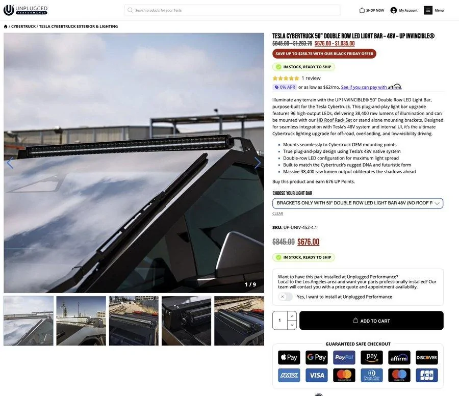 Tesla Cybertruck Recall: Cybertruck Offroad Light Bar on 6,200 vehicles (recall notice attached) 1761932854228-k8