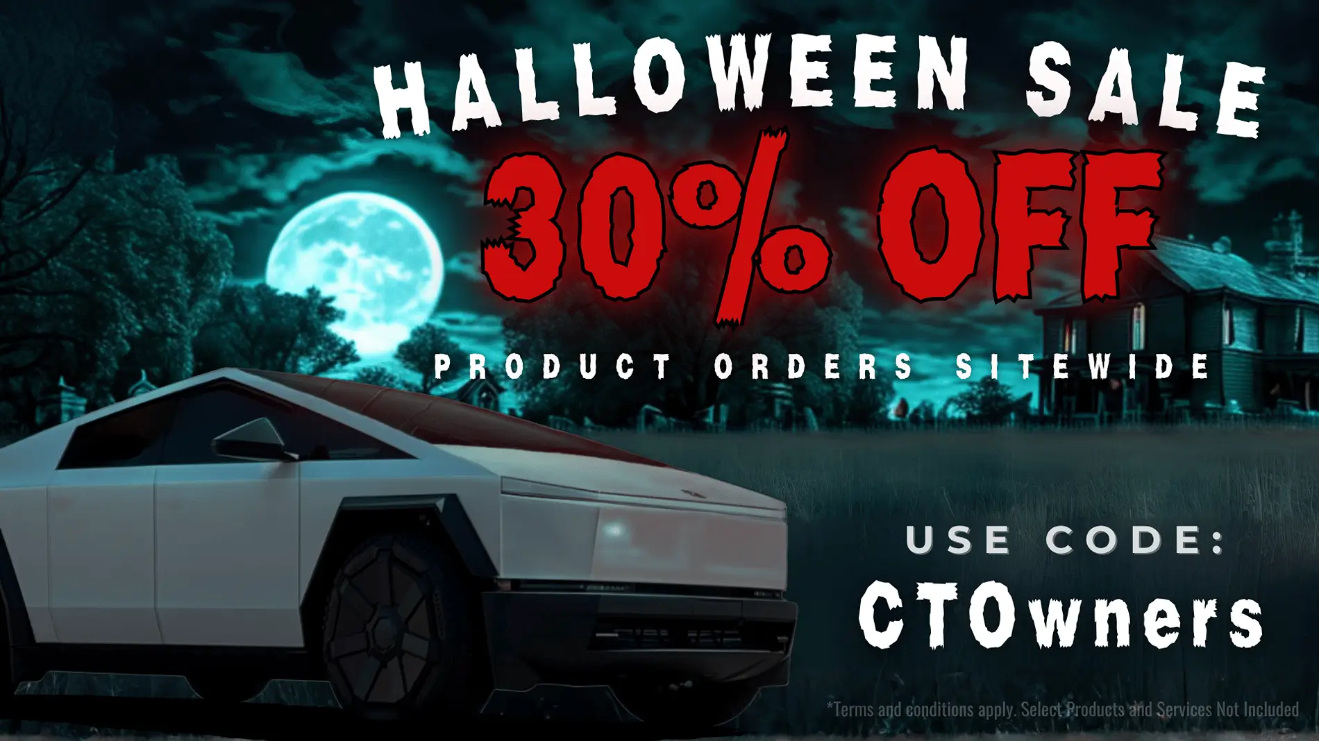 Tesla Cybertruck 🎃 Halloween Sale: 30% Off Cybertruck Accessories at RPM TESLA 🕷️ Halloween Sale - RPM Tesla (2)