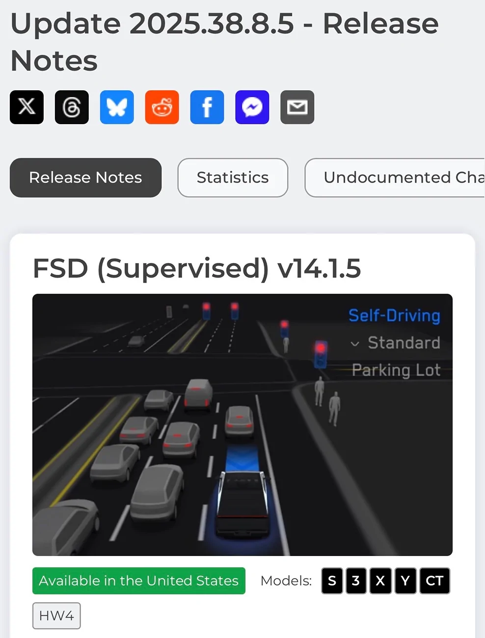 Tesla Cybertruck FSD V14 (v14.1.5) for CYBERTRUCK! See 2025.38.8.5 Update Release Notes IMG_4139