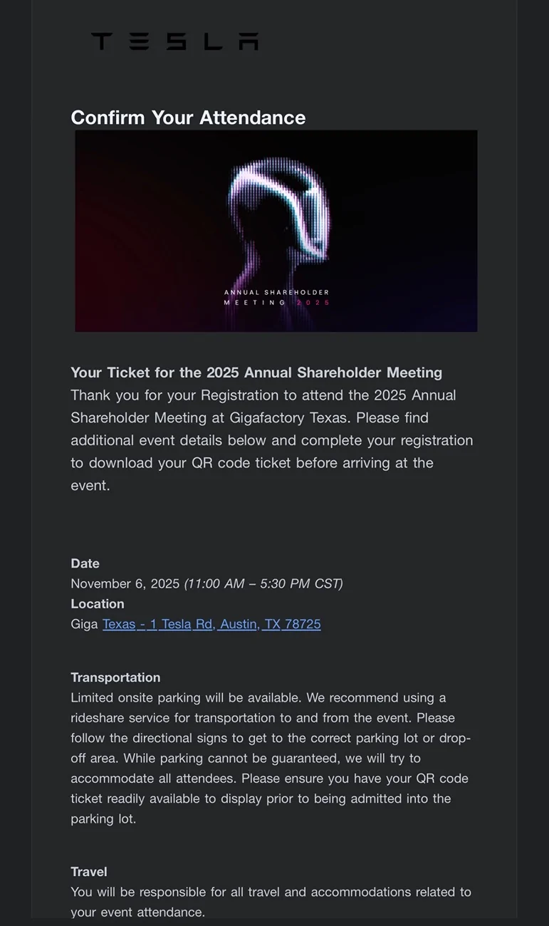 Tesla Cybertruck Got an invite to the Tesla Shareholders Meeting on Nov. 6th. IMG_0352