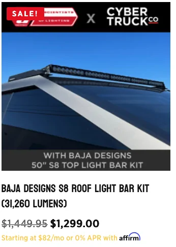 Tesla Cybertruck Are any of you guys with 2025's running a roof mounted light bar? Screenshot 2025-11-05 at 12.17.21 PM