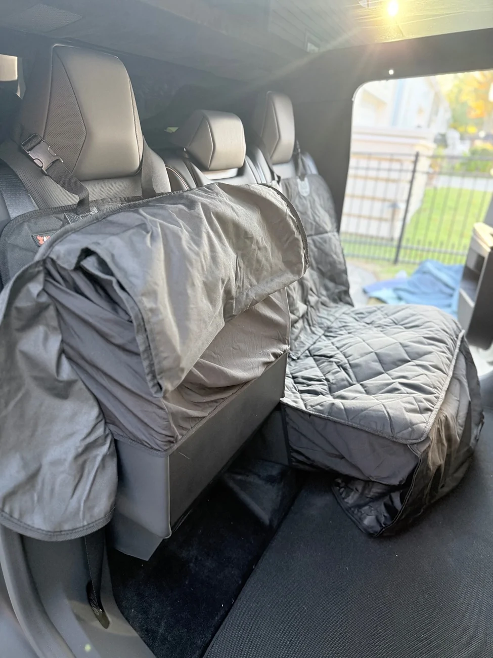 Tesla Cybertruck 🥇 Best Rear Seat Cover - Split 60/40 Flip Up Access IMG_0321