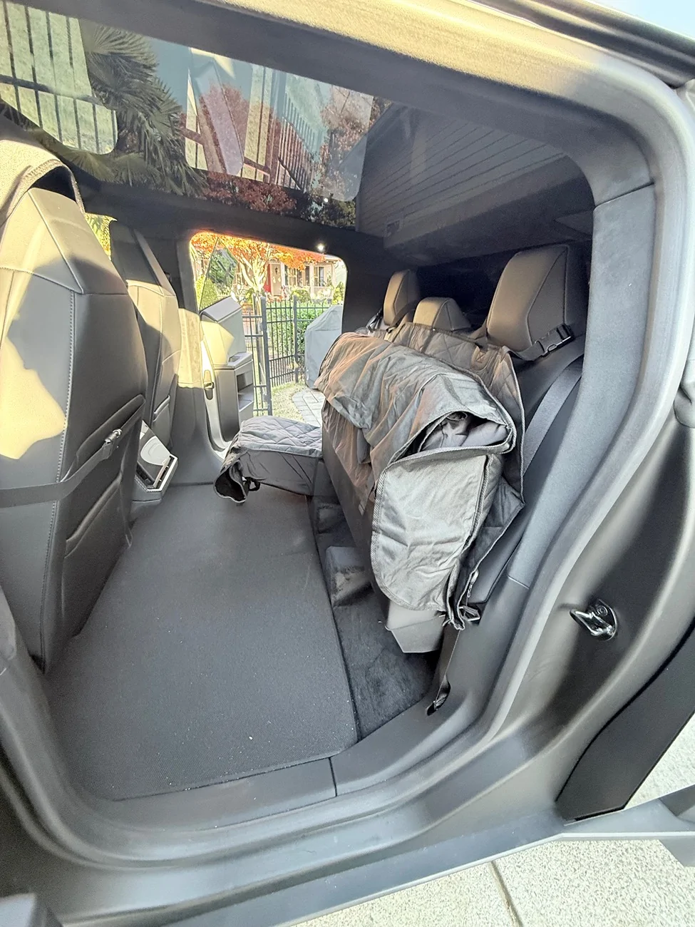 Tesla Cybertruck 🥇 Best Rear Seat Cover - Split 60/40 Flip Up Access IMG_0326
