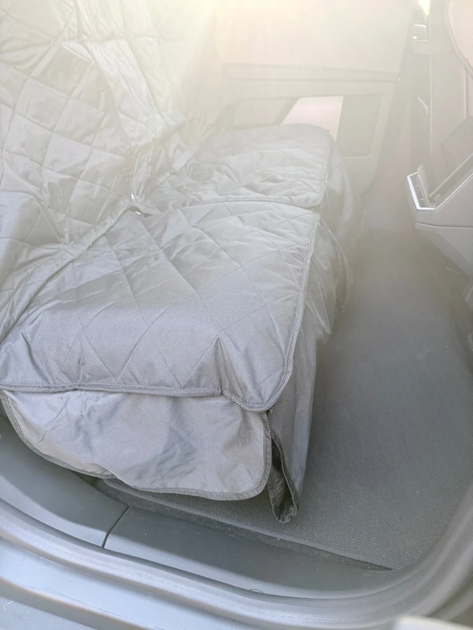 Tesla Cybertruck 🥇 Best Rear Seat Cover - Split 60/40 Flip Up Access IMG_0329