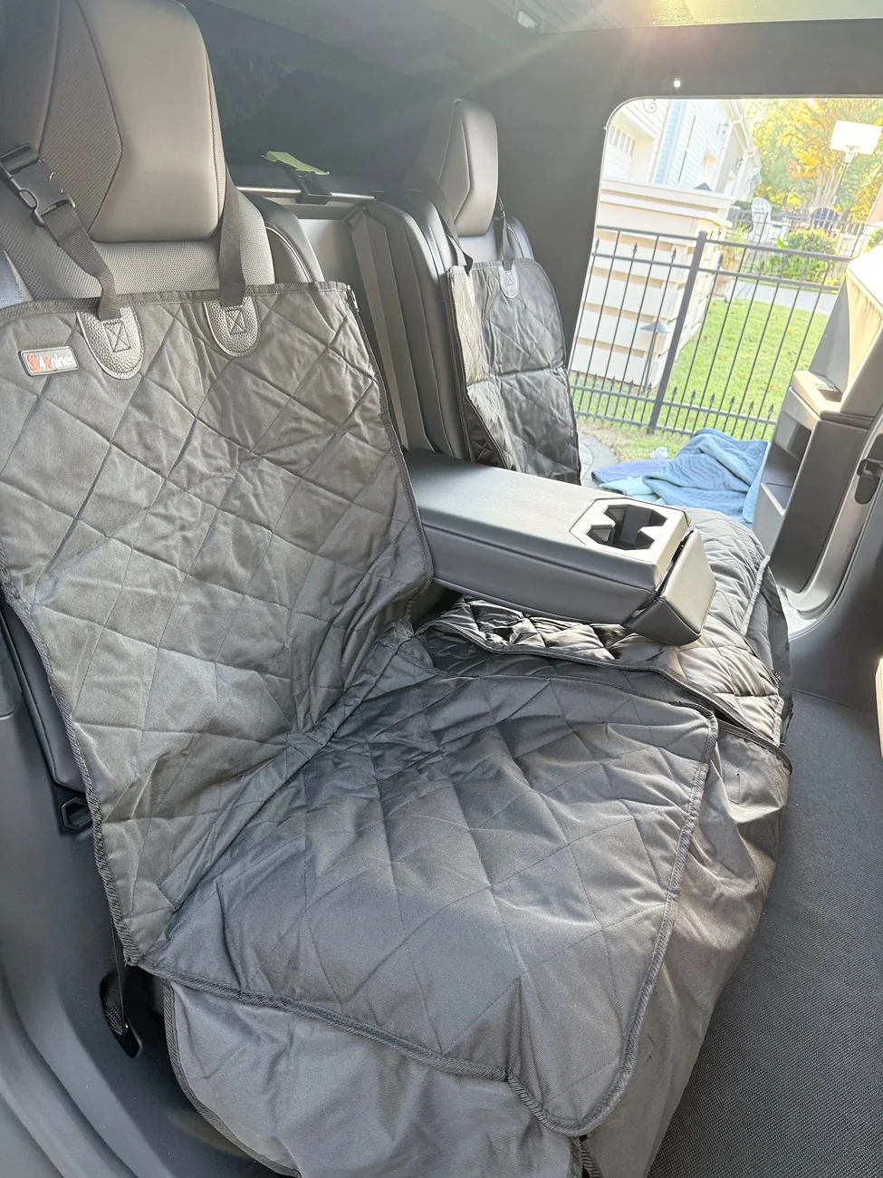 Tesla Cybertruck 🥇 Best Rear Seat Cover - Split 60/40 Flip Up Access IMG_0323