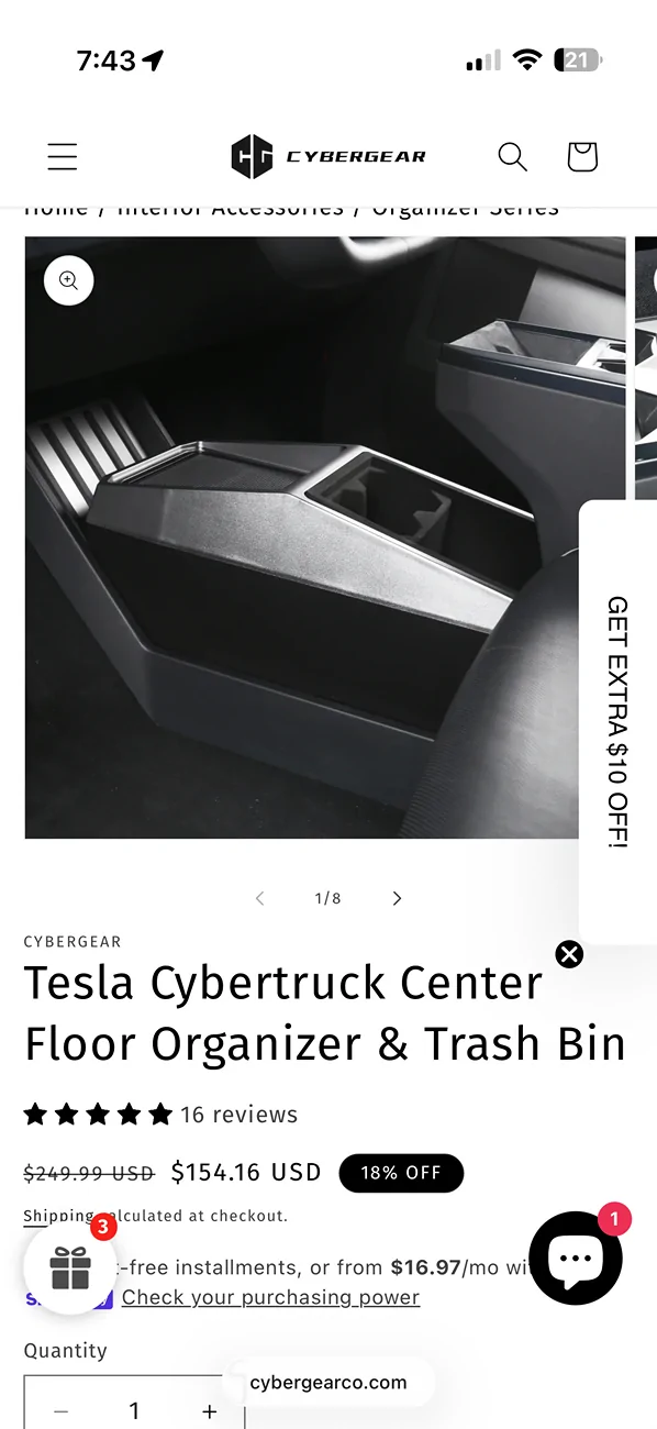 Tesla Cybertruck Center consoles Front and Rear IMG_0341