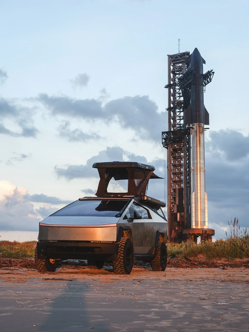 Tesla Cybertruck Camping at Boca Chica Beach for Starship Flight 11 Launch DSCF2218-2