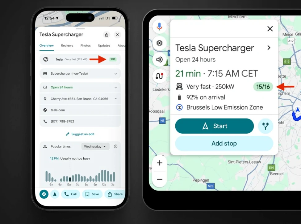 Ford F-150 Lightning Tesla Supercharger station availability now appearing in Google Maps + Apple Maps {filename}