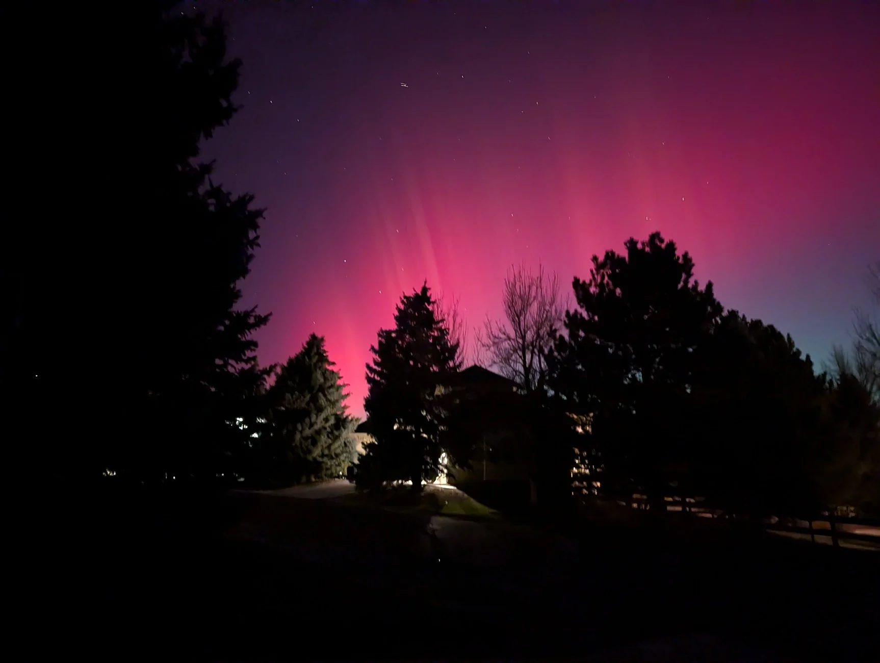 Tesla Cybertruck UFO with the northern lights and starlink PXL_20251112_044123141.NIGHT