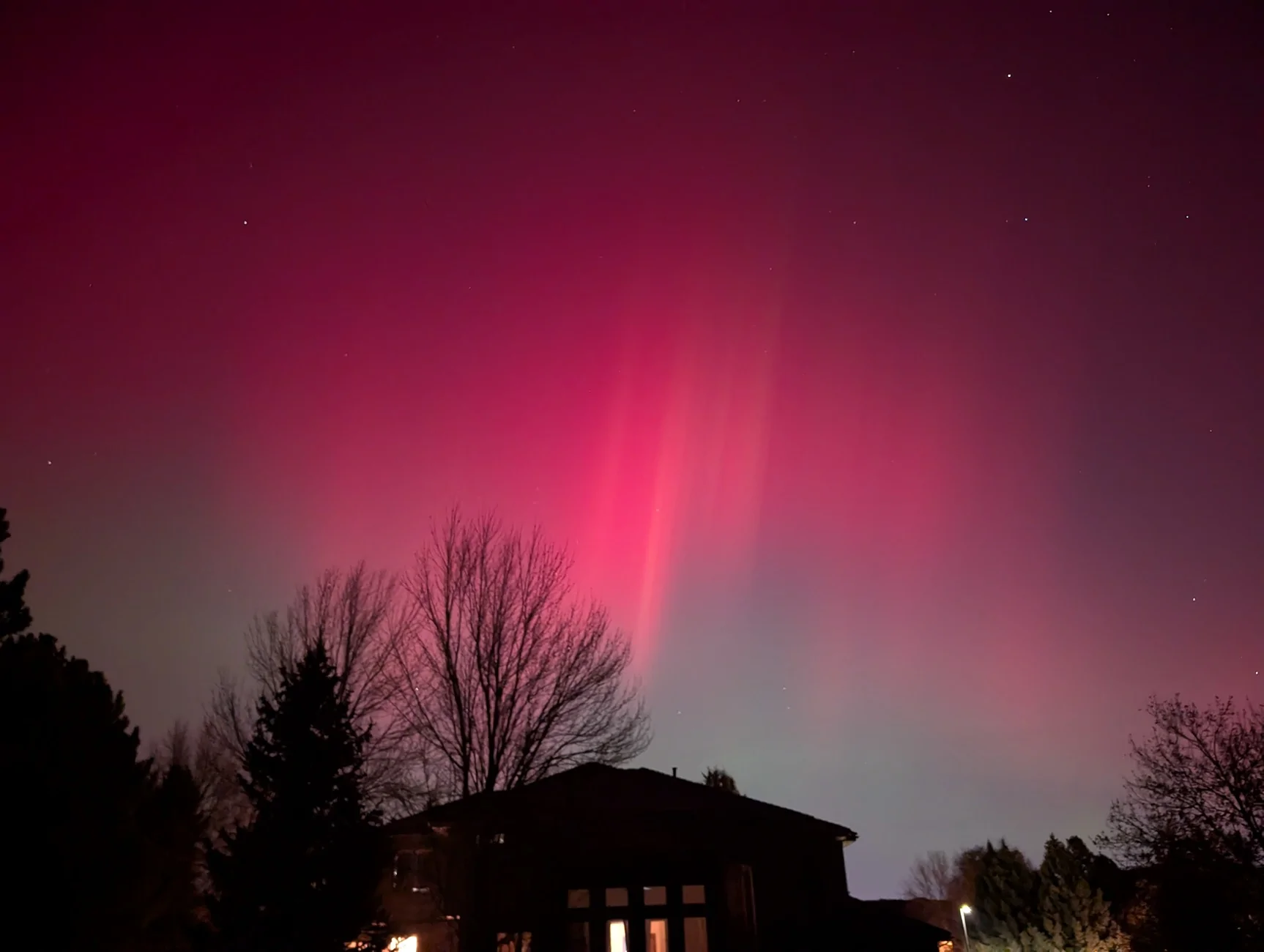 Tesla Cybertruck UFO with the northern lights and starlink PXL_20251112_044902915.NIGHT