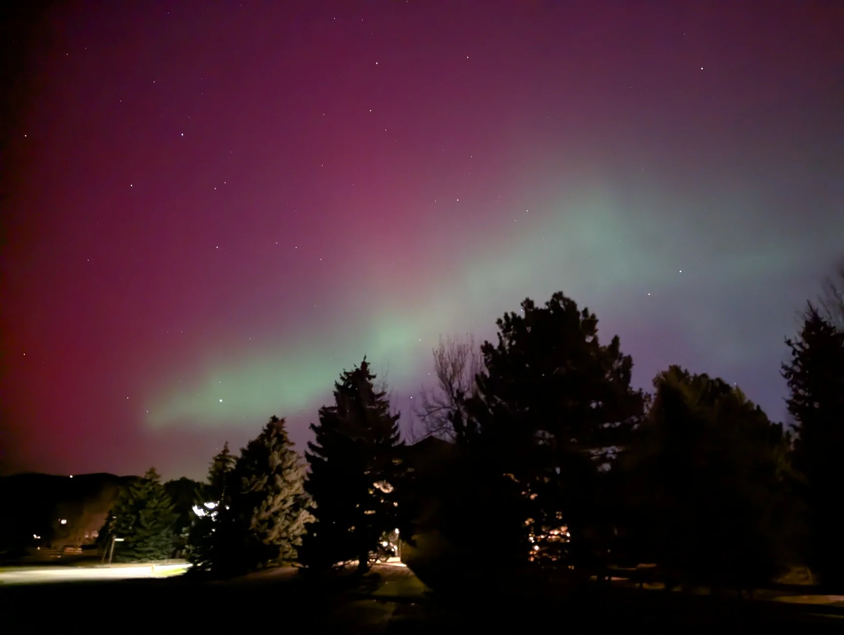 Tesla Cybertruck UFO with the northern lights and starlink PXL_20251112_050232097.NIGHT