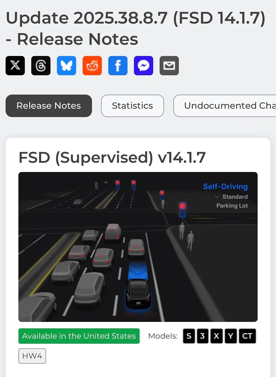 Tesla Cybertruck FSD v14.1.7 in Update 2025.38.8.7 IMG_4281