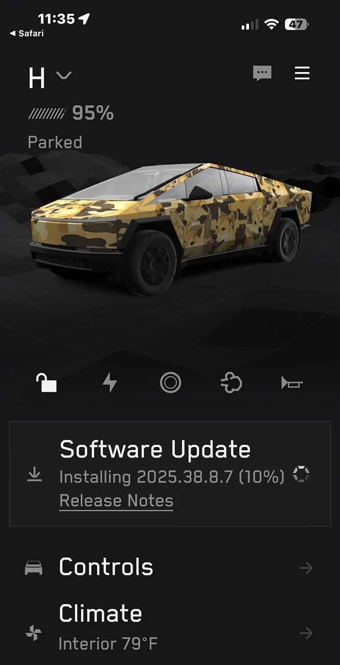 Tesla Cybertruck FSD v14.1.7 rolling out to all Cybertruck owners! Update yours yet?? IMG_7317