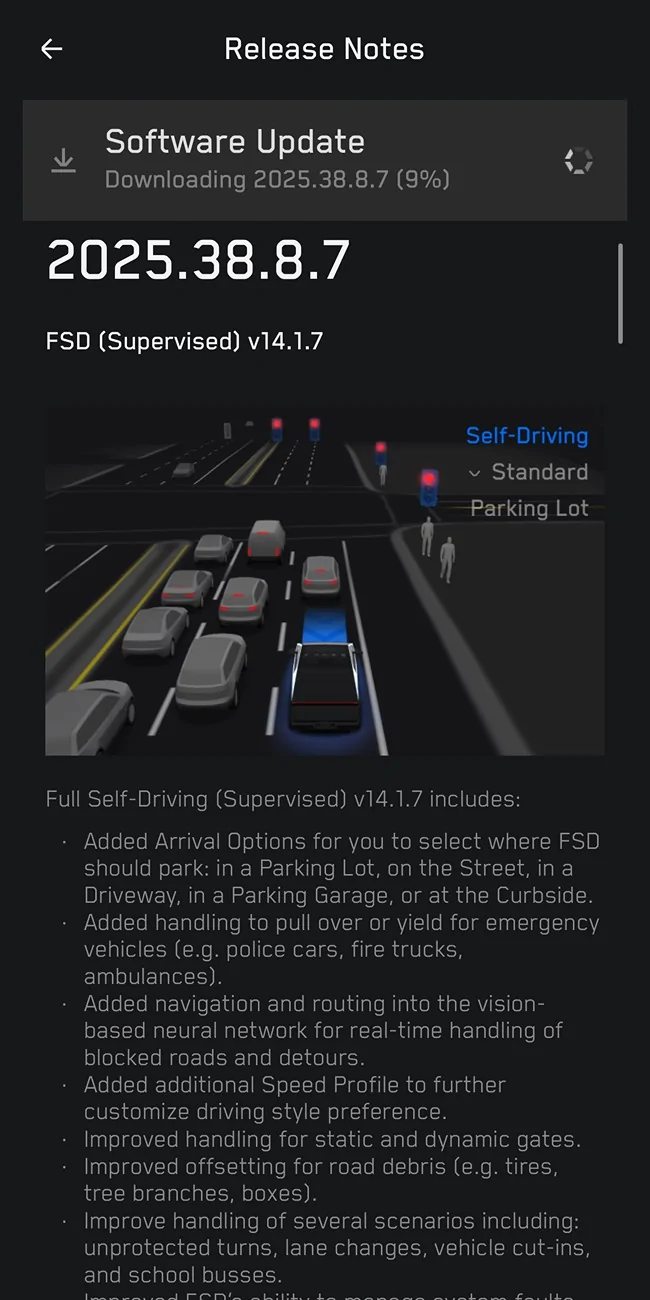 Tesla Cybertruck FSD v14.1.7 rolling out to all Cybertruck owners! Update yours yet?? IMG_6854