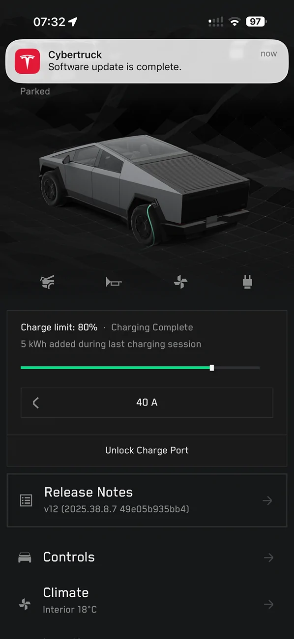 Tesla Cybertruck FSD v14.1.7 rolling out to all Cybertruck owners! Update yours yet?? IMG_0227