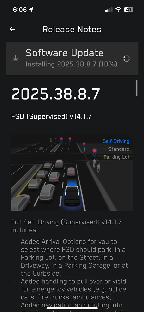 Tesla Cybertruck FSD v14.1.7 rolling out to all Cybertruck owners! Update yours yet?? IMG_1921
