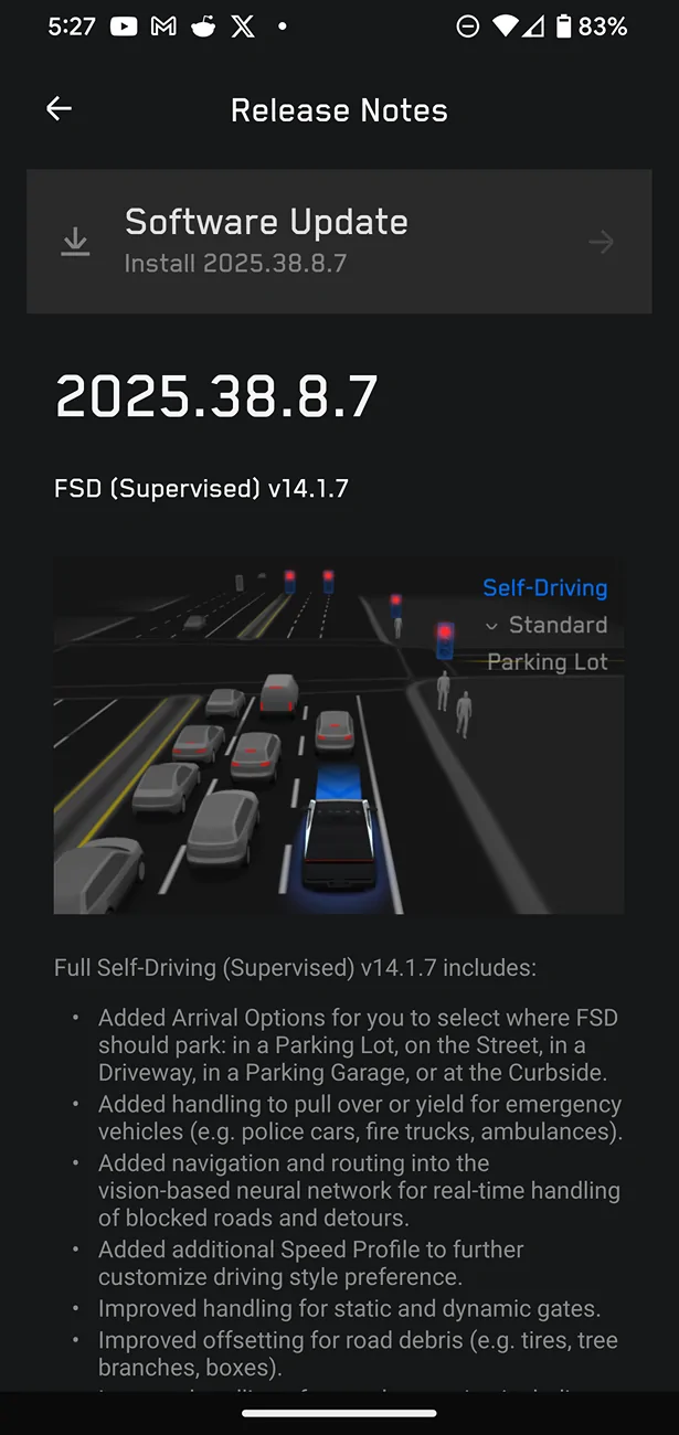 Tesla Cybertruck FSD v14.1.7 rolling out to all Cybertruck owners! Update yours yet?? 79020
